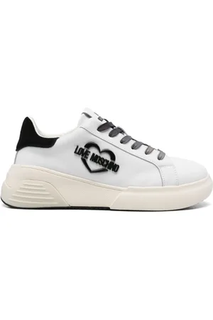 Moschino Baskets en cuir à plaque logo