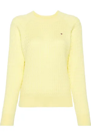 Tommy Hilfiger Pull en maille torsadée à logo brodé