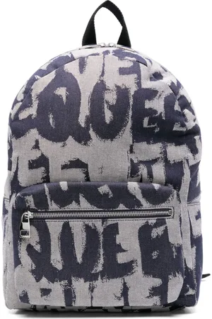 Alexander McQueen Sac à dos en jean à logo imprimé