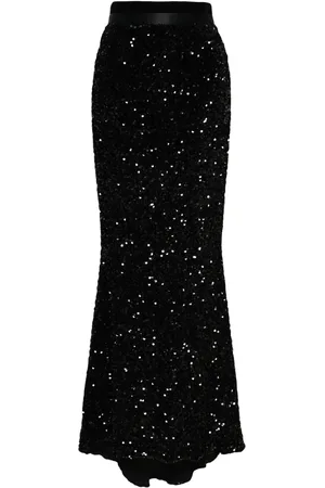Styland Jupe longue brodée de sequins à taille haute