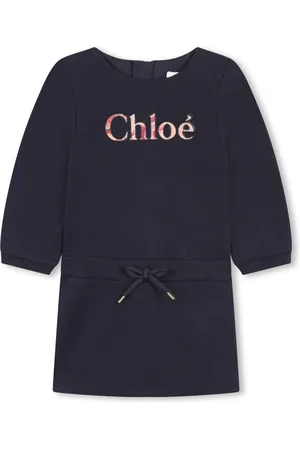 Chloé Robe en coton à logo appliqué