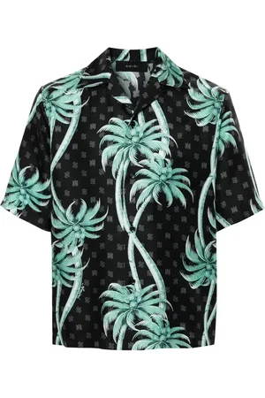 AMIRI Chemise en soie à imprimé palmier
