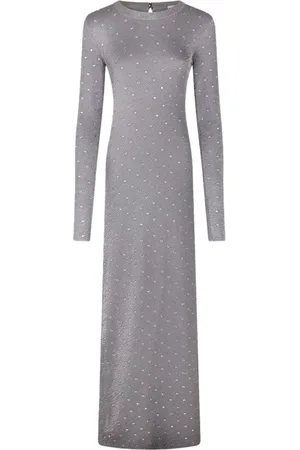 Paco rabanne Robe longue ornée de strass à dos ouvert