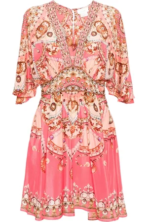 Camilla Robe courte Shell Games à imprimé mosaïque