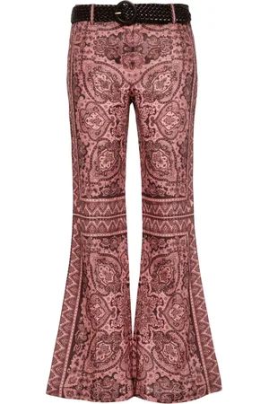 ZIMMERMANN Pantalon évasé Ottie à motif cachemire