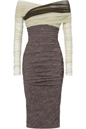 Serafini Robe froncée à épaules dénudées