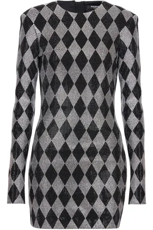 Balmain Robe courte à ornements en cristal