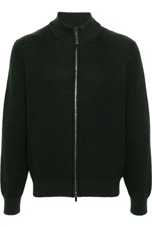 CANALI Cardigan en laine gaufrée