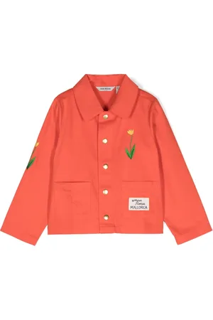 Mini Rodini Veste en coton biologique à fleurs brodées