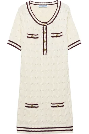 Prada Robe courte en coton à encolure ronde