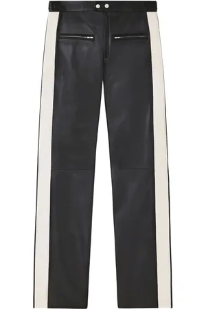 Courrèges Pantalon en cuir à empiècements