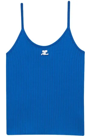 Courrèges Débardeur nervuré à logo