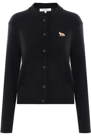 Maison Kitsuné Cardigan en laine à patch logo