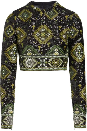 Giambattista Valli Haut crop à sequins