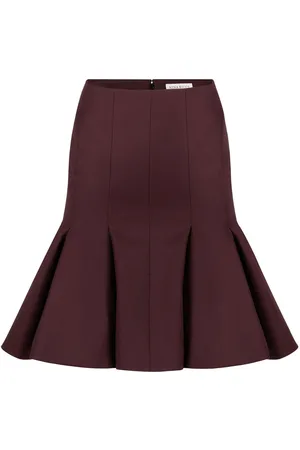 Nina Ricci Jupe en laine à taille péplum