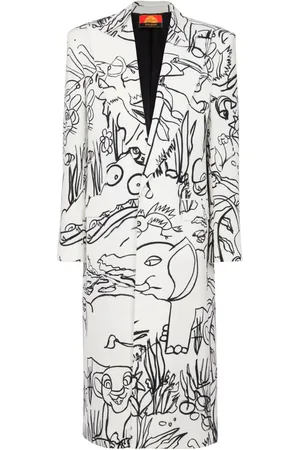 Balmain X Disney manteau à imprimé graphique