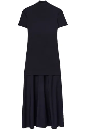 Jil Sander Robe mi-longue à design superposé