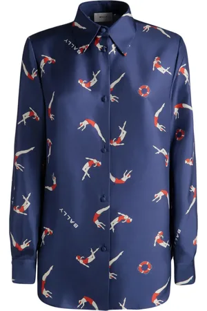 Bally Chemise en soie à imprimé nageur