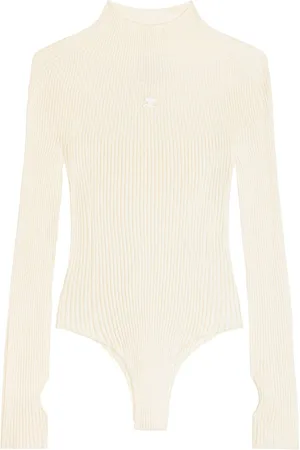 Courrèges Body nervuré à logo brodé
