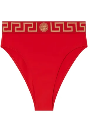 VERSACE Bas de bikini Greca Border à taille haute