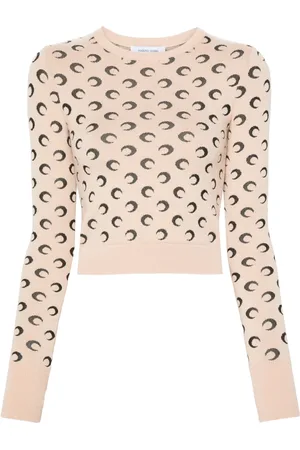 Marine Serre Pull à motif croissant de lune en jacquard