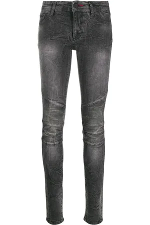 Philipp Plein Legging façon jean à effet délavé