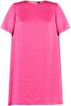 THEORY Robe satiné à manches courtes