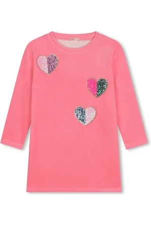 Billieblush Robe en velours à patchs cœur