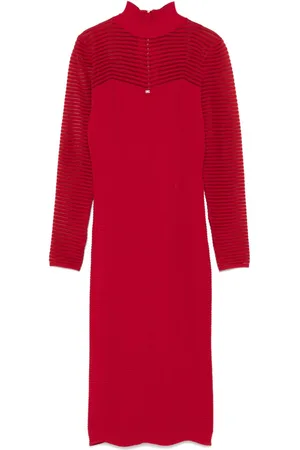 Elisabetta Franchi Robe mi-longue à motif de chevrons