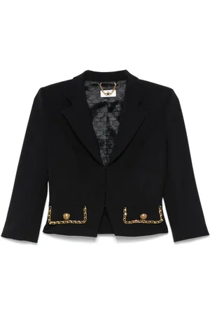 Elisabetta Franchi Veste crop à poches bordées de chaîne