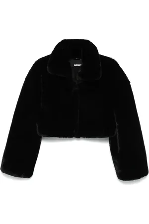 ROTATE Veste en fourrure artificielle à coupe crop