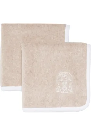 Brunello Cucinelli Lot de deux serviettes en tissu éponge