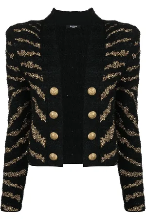 Balmain Cardigan mi-long à rayures