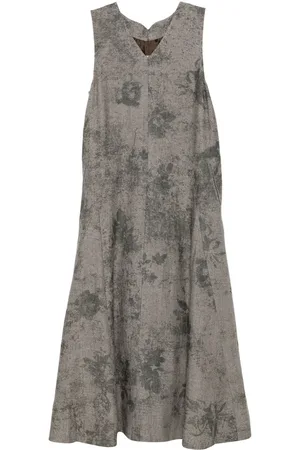 ZIGGY CHEN Robe mi-longue à imprimé abstrait