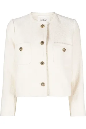 Bash Veste en tweed à coupe crop