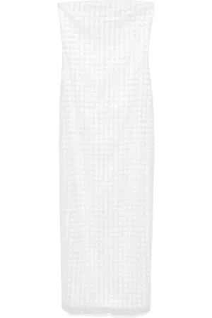 ROTATE Robe mi-longue à ornements de sequins
