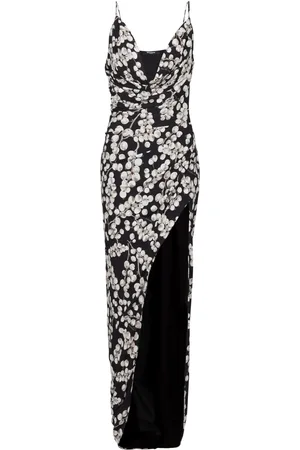 Balmain Robe longue à imprimé graphique