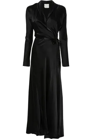 FORTE FORTE Robe portefeuille en soie à taille nouée