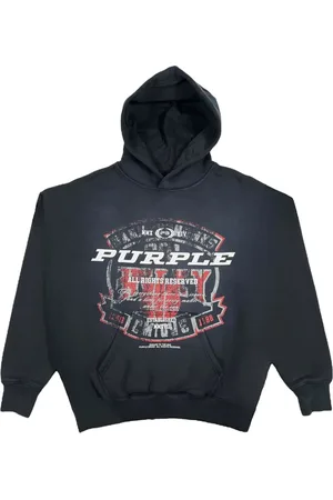 Purple Brand Hoodie en coton à imprimé graphique