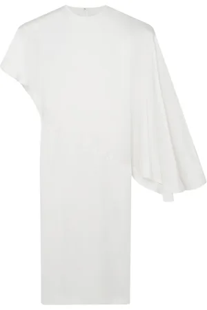 Stella McCartney Robe mi-longue asymétrique à épaules matelassées