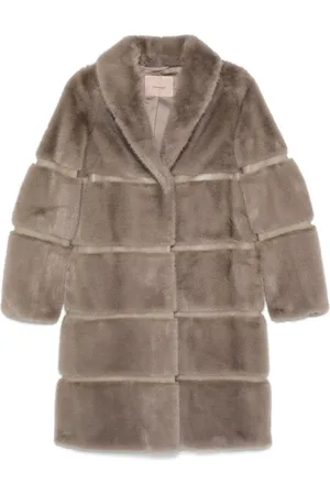 Twin-Set Manteau en peau de mouton artificielle