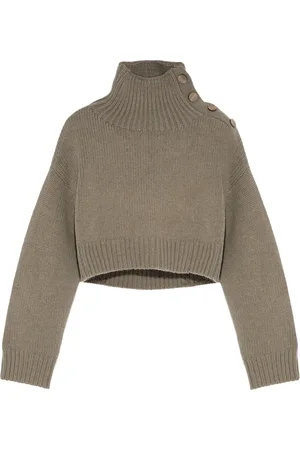YVES SALOMON Pull crop en maille