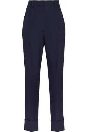 Prada Pantalon de tailleur en popeline