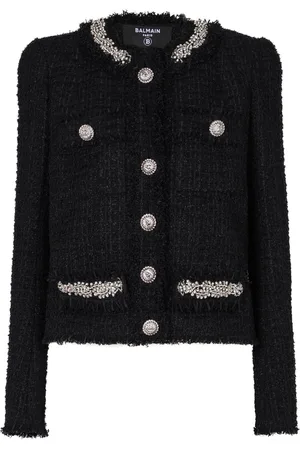 Balmain Veste en tweed à broderies