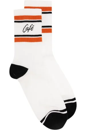 Café Kitsuné Chaussettes en maille nervurée à logo