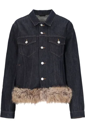 COPERNI Veste en jean à ourlet en fourrure artificielle