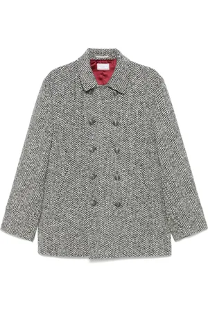 Brunello Cucinelli Caban en laine vierge à chevrons