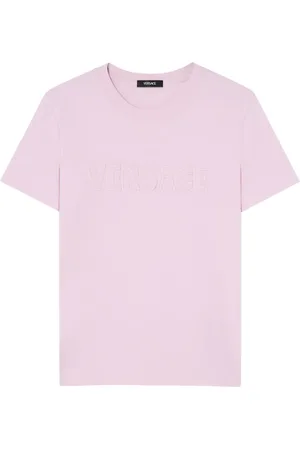 VERSACE T-shirt frangé à logo brodé
