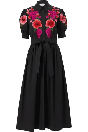 Carolina Herrera Robe-chemise à fleurs brodées