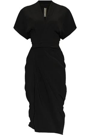 Rick Owens Robe portefeuille à coupe mi-longue